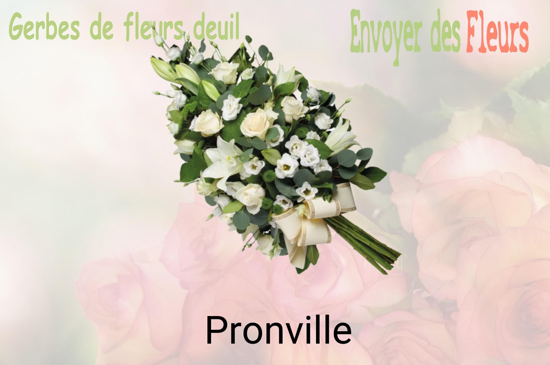 Gerbe de fleurs de deuil livrée à Pronville